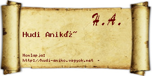Hudi Anikó névjegykártya